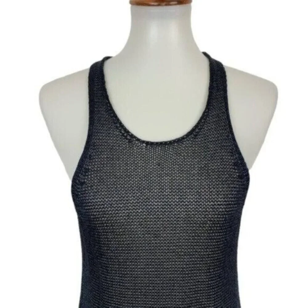 Vince‎ Crochet Tank Top Small Navy Minimalist Classic Summer Resort